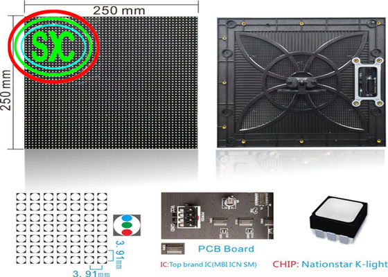 Bom preço A manutenção dianteira magnética P3.91 da cor completa conduziu a exposição 250*250mm com QC confirma on-line