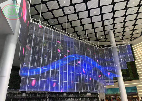 Bom preço Ecrã LED transparente de alta definição com configuração de pixels 1R1G1B e excelente distância de visualização para publicidade On-line