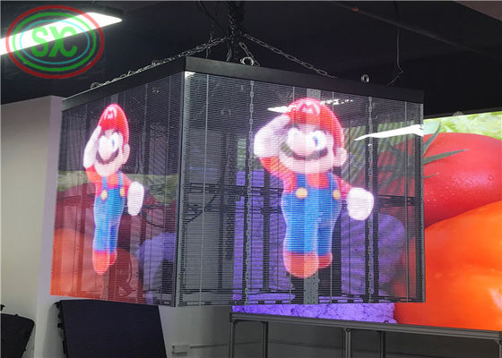 1R1G1B Display de cortinas LED transparente IP43 62500 pontos/m2 Garantia de 3 anos