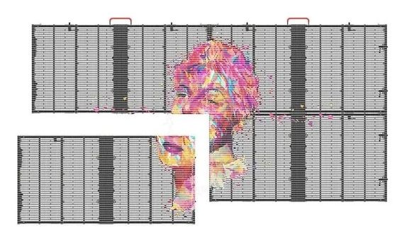 P3.91-7.82mm Ecrã LED transparente interior 1500nits SMD parede de vídeo