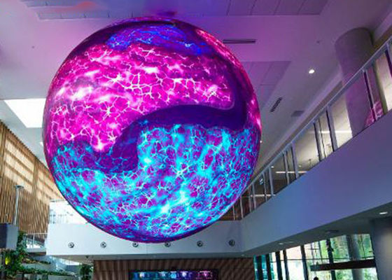 360° Exterior Coluna de cores completas Esfera LED Display Screen Edifício Cartão