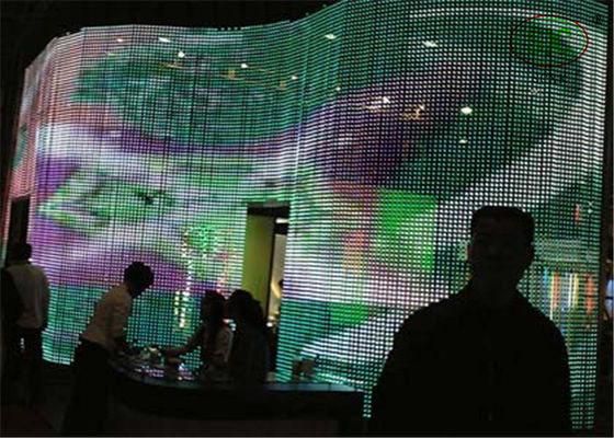Bom preço Tela de exposição comercial do diodo emissor de luz da cortina do RGB do centro com 30mA DV 5V P25 on-line
