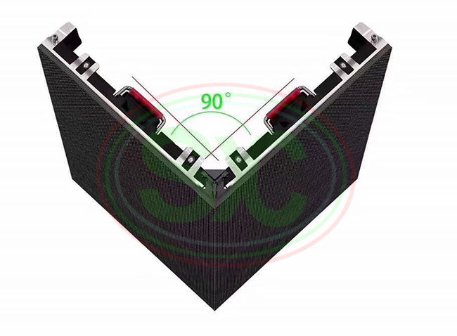 colunas internas da exposição de diodo emissor de luz P2.5 da cor 3d completa suportes cúbicos da tela de 90 graus